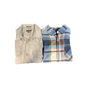 Eddie Bauer button up cotton short sleeve shirts lot of 2 men’s medium